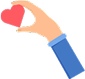 Heart catch in the hand